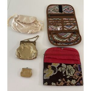 Whiting‎ & Davis Vintage Purse & Lot Of 4 Small Bags Misc Coin Purse Accessories